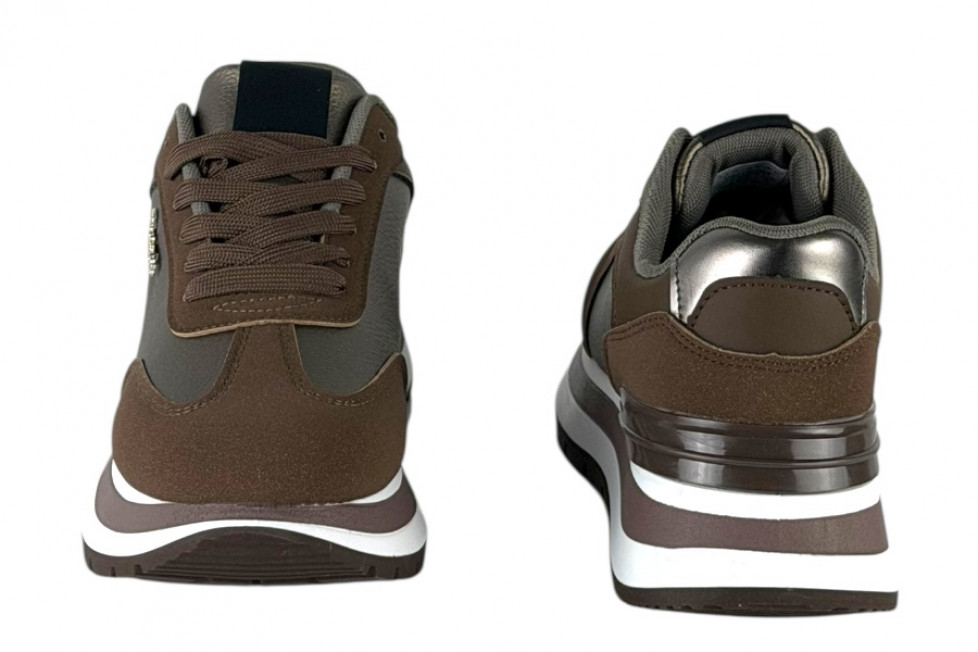 Γυναικεία Καφέ Sneakers Με Ψηλή Σόλα