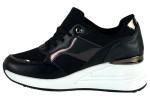 Γυναικεία Μαύρα Sneakers Με Ψηλή Πλατφόρμα Και Ασημί Λεπτομέρειες