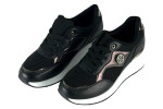 Γυναικεία Μαύρα Sneakers Με Ψηλή Πλατφόρμα Και Ασημί Λεπτομέρειες