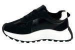 Γυναικεία Μαύρα Μεταλιζε Sneakers Δίσολα Με Λευκές Λεπτομέρειες Και Κορδόνια