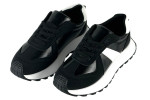 Γυναικεία Μαύρα Μεταλιζε Sneakers Δίσολα Με Λευκές Λεπτομέρειες Και Κορδόνια