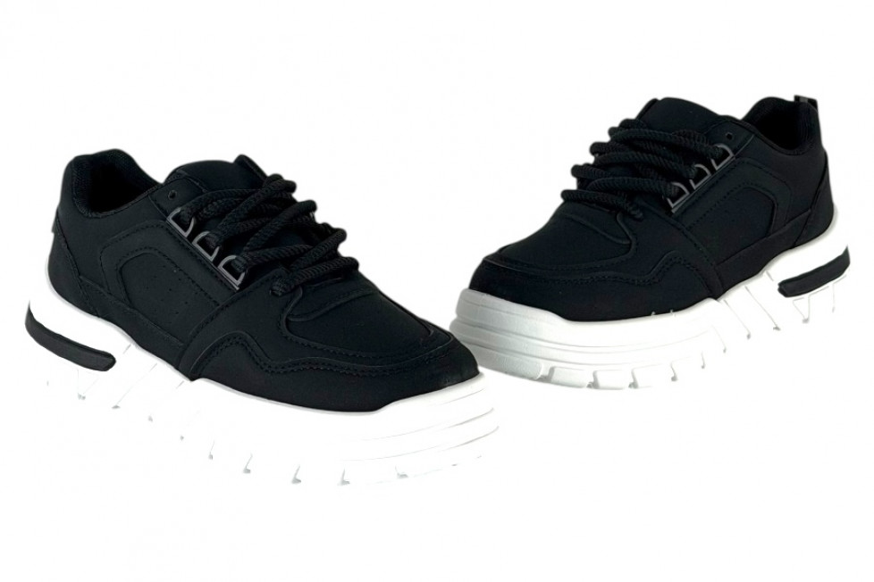 Γυναικεία Μαύρα Chunky Sneakers Με Χοντρά Κορδόνια