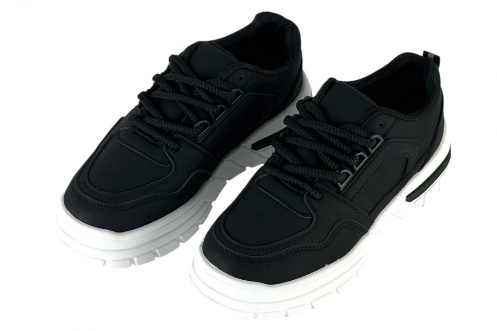 Γυναικεία Μαύρα Chunky Sneakers Με Χοντρά Κορδόνια