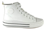 Γυναικεία Λευκά Μποτάκια Sneakers Δίσολα 