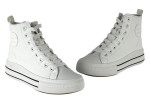 Γυναικεία Λευκά Μποτάκια Sneakers Δίσολα 