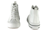 Γυναικεία Λευκά Μποτάκια Sneakers Δίσολα 