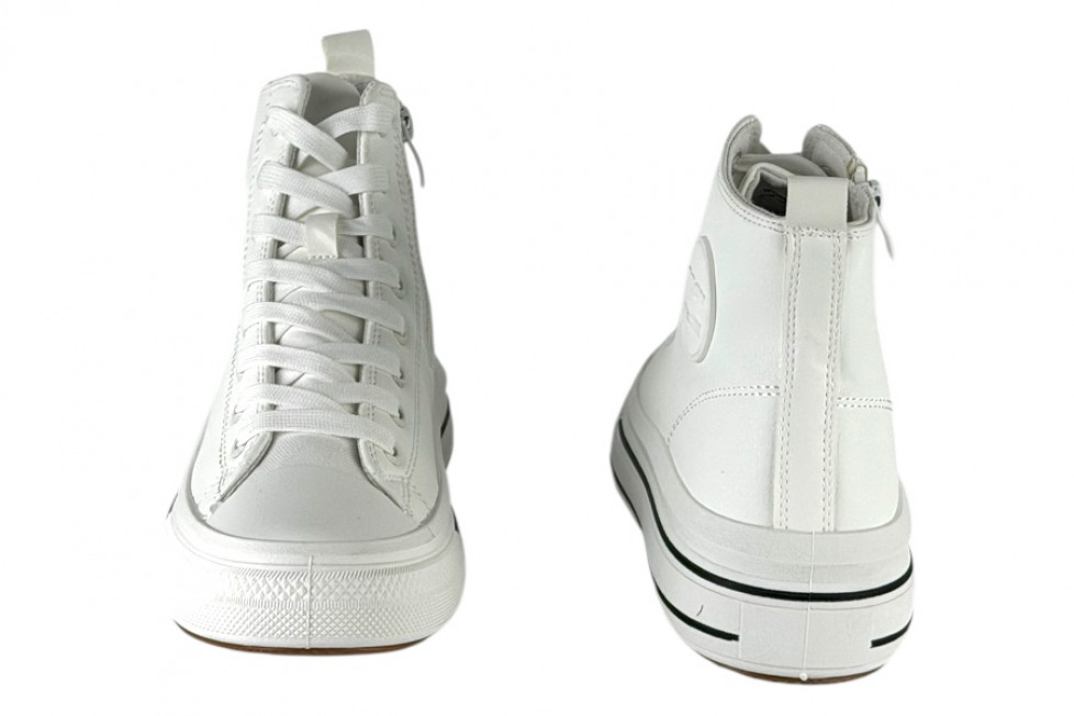 Γυναικεία Λευκά Μποτάκια Sneakers Δίσολα 