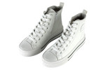 Γυναικεία Λευκά Μποτάκια Sneakers Δίσολα 