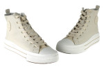 Γυναικεία Μπεζ Μποτάκια Sneakers Δίσολα 