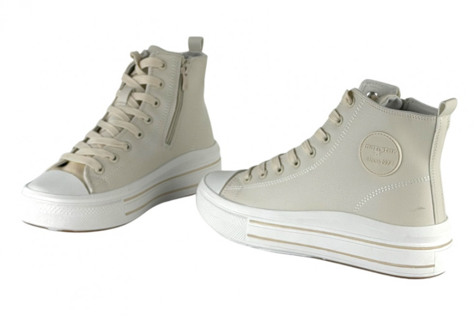 Γυναικεία Μπεζ Μποτάκια Sneakers Δίσολα 