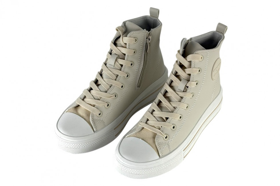 Γυναικεία Μπεζ Μποτάκια Sneakers Δίσολα 