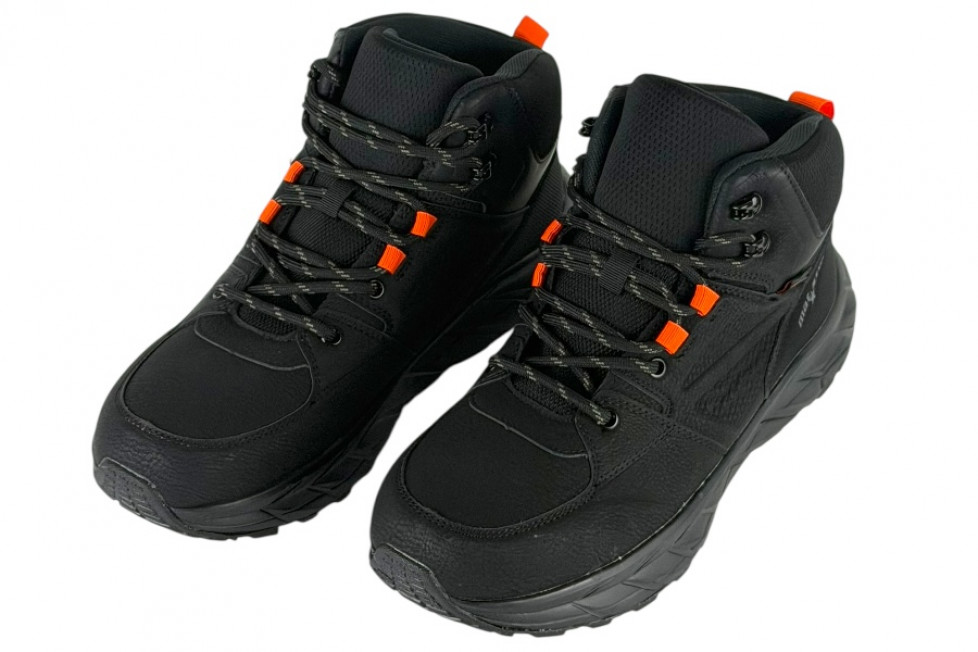 Ανδρικά Μποτάκια Μαύρα Casual Waterproof Με Κορδόνια 