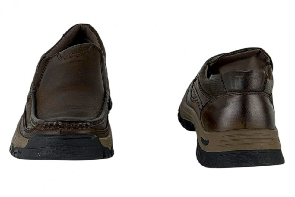 Δερμάτινα Ανδρικά Παπούτσια Slip On Σε Χρώμα Καφέ 