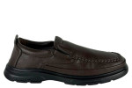 Δερμάτινα Ανδρικά Παπούτσια Slip On Σε Χρώμα Καφέ Με Σόλα Super Flex