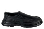 Δερμάτινα Ανδρικά Παπούτσια Slip On Σε Χρώμα Μαύρο Με Σόλα Super Flex