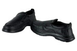 Δερμάτινα Ανδρικά Παπούτσια Slip On Σε Χρώμα Μαύρο Με Σόλα Super Flex