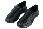 Δερμάτινα Ανδρικά Παπούτσια Slip On Σε Χρώμα Μαύρο Με Σόλα Super Flex