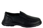 Δερμάτινα Ανδρικά Παπούτσια Slip On Σε Χρώμα Μαύρο Με Σόλα Super Flex