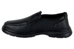 Δερμάτινα Ανδρικά Παπούτσια Slip On Σε Χρώμα Μαύρο Με Σόλα Super Flex