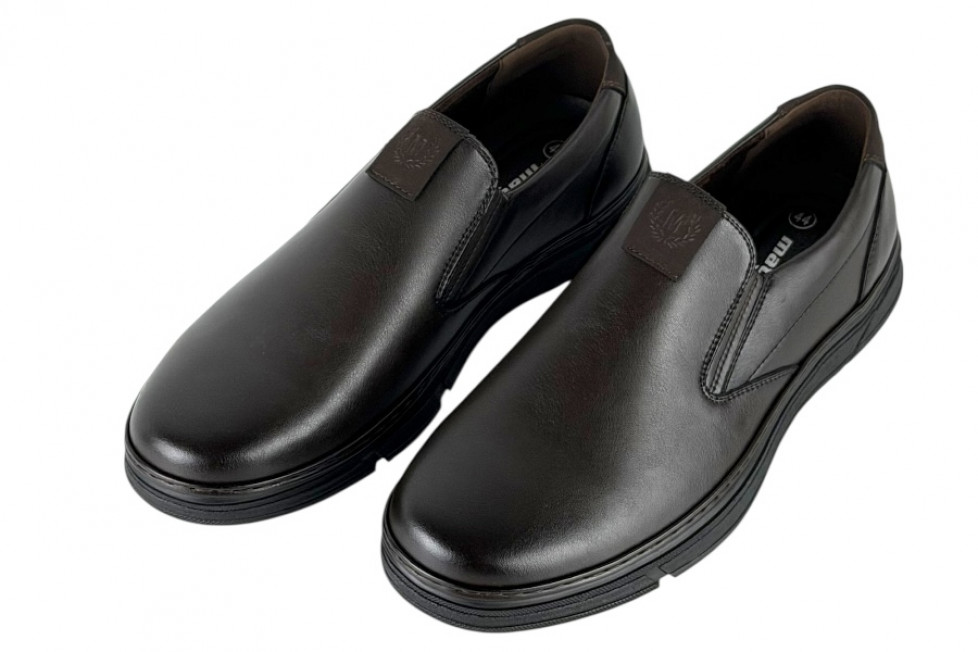 Δερμάτινα Ανδρικά Παπούτσια Slip On Σε Χρώμα Καφέ