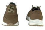 Δερμάτινα Ανδρικά Sneakers Slip On Με Ελαστικά Κορδόνια Σε χρώμα Μπεζ