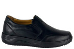 Δερμάτινα Ανδρικά Ανατομικά Παπούτσια Slip On Σε Χρώμα Μαύρο