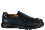 Δερμάτινα Ανδρικά Ανατομικά Παπούτσια Slip On Σε Χρώμα Μαύρο