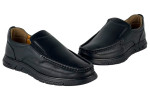 Δερμάτινα Ανδρικά Ανατομικά Παπούτσια Slip On Σε Χρώμα Μαύρο