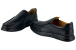 Δερμάτινα Ανδρικά Ανατομικά Παπούτσια Slip On Σε Χρώμα Μαύρο
