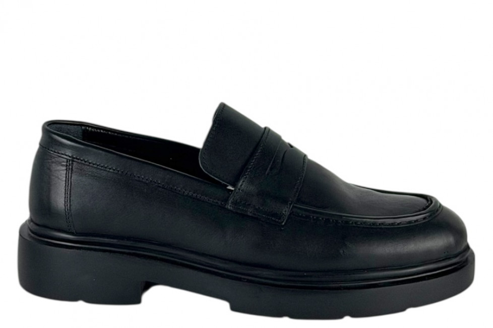 Δερμάτινα Ανδρικά Παπούτσια Loafers Σε Χρώμα Μαύρο