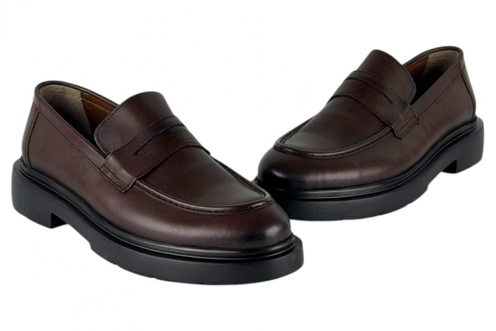 Δερμάτινα Ανδρικά Παπούτσια Loafers Σε Χρώμα Καφέ