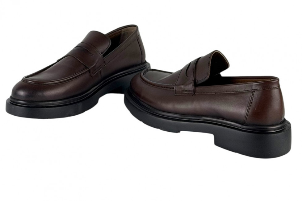 Δερμάτινα Ανδρικά Παπούτσια Loafers Σε Χρώμα Καφέ