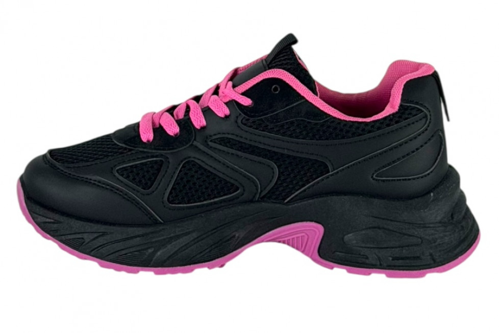 Γυναικεία Μαύρα Sneakers Με Ψηλή Σόλα Και Φουξ Λεπτομέρειες