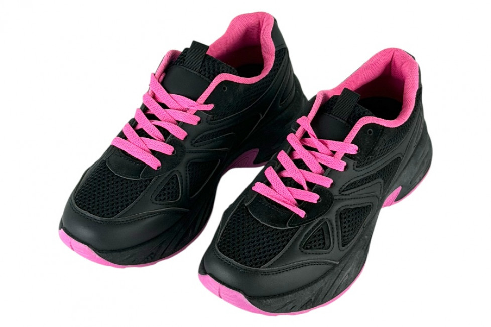 Γυναικεία Μαύρα Sneakers Με Ψηλή Σόλα Και Φουξ Λεπτομέρειες