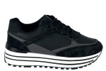 Γυναικεία Μαύρα Sneakers Δίσολα Με Κορδόνια
