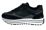 Γυναικεία Μαύρα Sneakers Δίσολα Με Κορδόνια