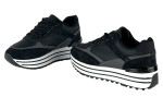 Γυναικεία Μαύρα Sneakers Δίσολα Με Κορδόνια