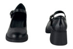 Γυναικεία Μαύρα Loafers Με Μπαρέτα Και Χοντρό Τακούνι 