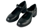 Γυναικεία Μαύρα Loafers Με Μπαρέτα Και Χοντρό Τακούνι 