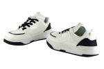  Λευκά Sneakers Με Κορδόνια Και Μαύρες Λεπτομέρειες