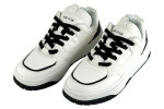  Λευκά Sneakers Με Κορδόνια Και Μαύρες Λεπτομέρειες