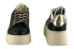 Γυναικεία Mαύρα Sneakers Δίσολα Με Strass Κορδόνια