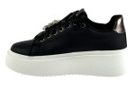 Γυναικεία Mαύρα Sneakers Δίσολα Με Αποσπώμενο Αξεσουάρ Στα Κορδόνια