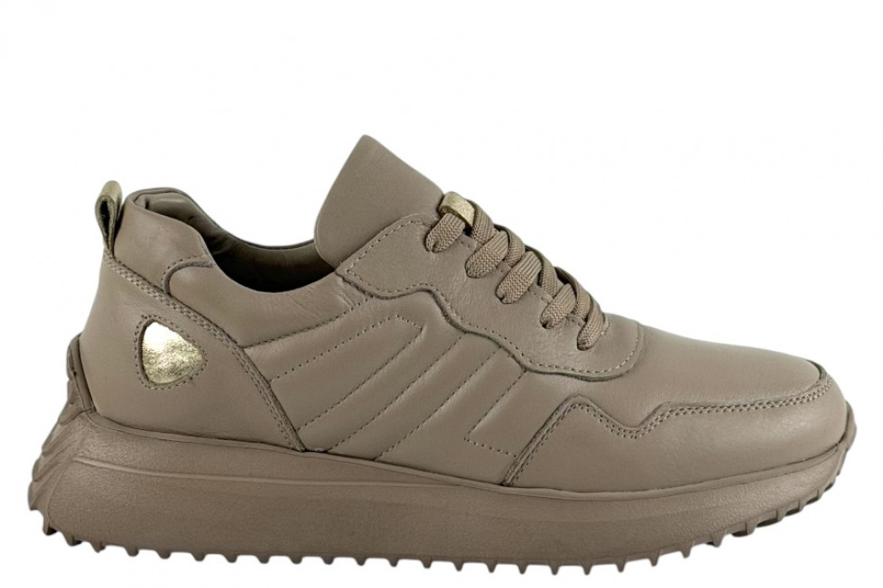 Δερμάτινα Ανατομικά Γυναικεία Γκρι Sneakers Με Κορδόνια 