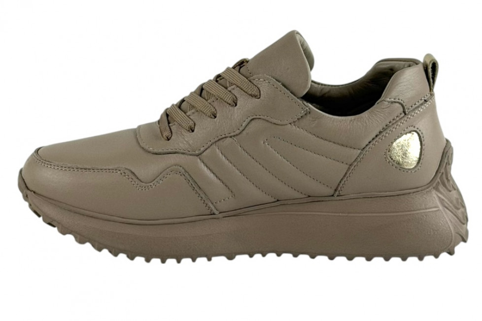 Δερμάτινα Ανατομικά Γυναικεία Γκρι Sneakers Με Κορδόνια 