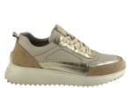 Δερμάτινα Ανατομικά Γυναικεία Μπεζ Sneakers Με Κορδόνια 