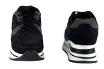 Γυναικεία Mαύρα Sneakers Με Ψηλή Σόλα Και Γκρι Λεπτομέρειες