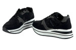 Γυναικεία Mαύρα Sneakers Με Ψηλή Σόλα Και Γκρι Λεπτομέρειες