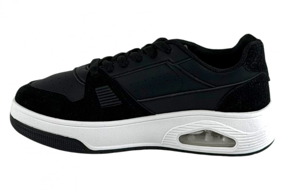 Γυναικεία Mαύρα Sneakers Με Αερόσολα Και Κορδόνια 