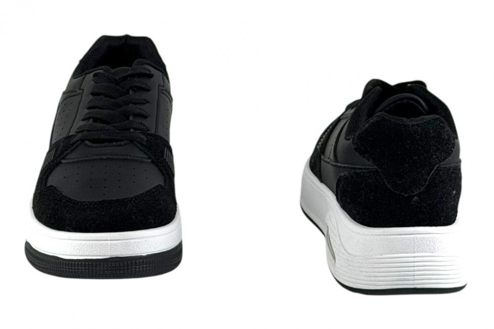 Γυναικεία Mαύρα Sneakers Με Αερόσολα Και Κορδόνια 
